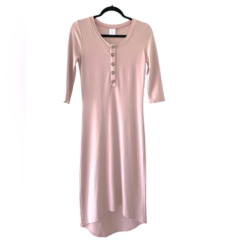 Lou Lou Women’s The Everyday Dress Long Sleeve Maternity And Beyond Color Blush